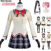 [Wetrose] In Stock Tomoe Mami Sakura Kyouko Miki Sayaka Cosplay Costume Mahoushoujo Magic Girl Dress Anime School Uniform Madoka