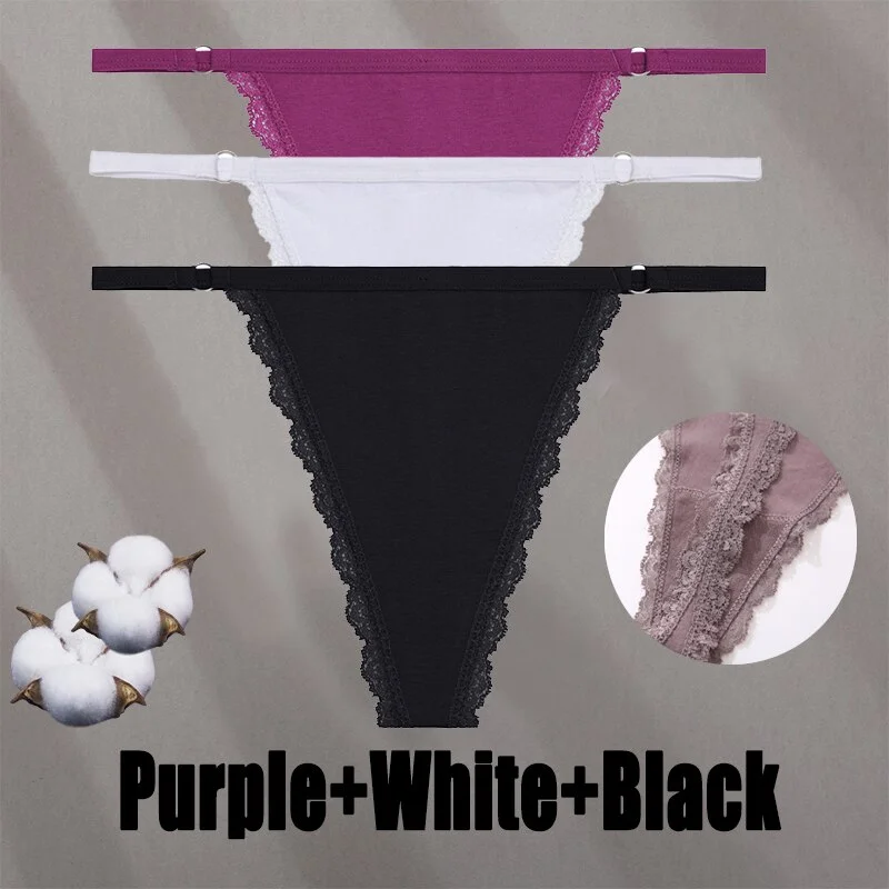 Billionm Sexy Lace Panties for Women Cotton Underwear Thong With Hollow Out Hook G-String Female Breathable Intimates Lingerie