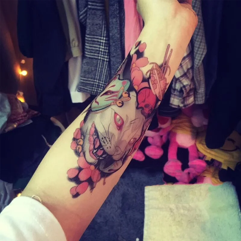 Japanese Cartoon Tattoo Stickers Female Anime Waterproof Cute Sexy Fashion Art Fake Tattoos Lasting Flower Arm Temporary Tattoos