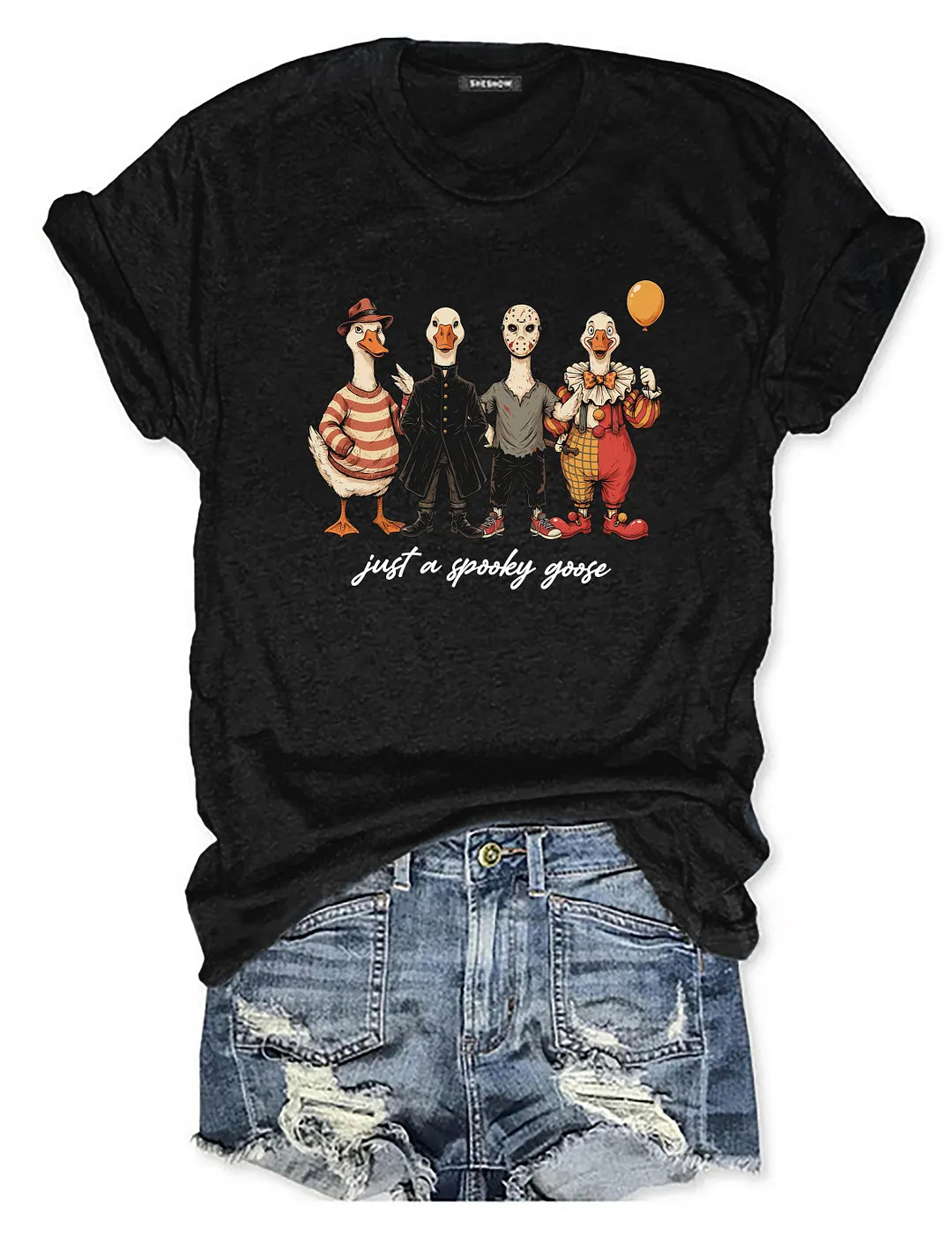 Just A Spooky Goose Funny Halloween T-shirt
