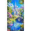 Kit de peinture diamant&eacute;e Castle 5d &agrave; perceuse ronde compl&egrave;te DIY pour adultes 40x70cm
