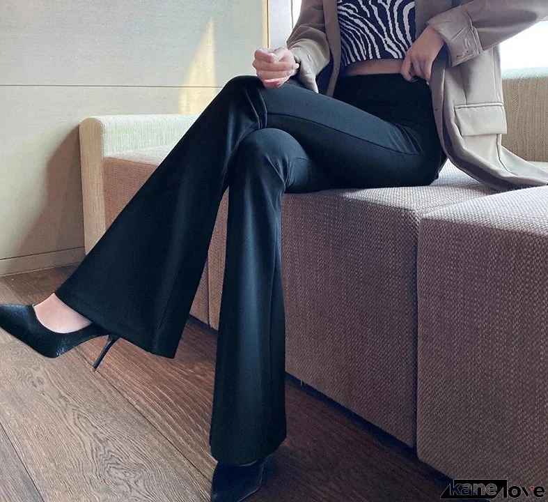 Women's Cotton High Elastic Waist Closure Casual Wear Trousers