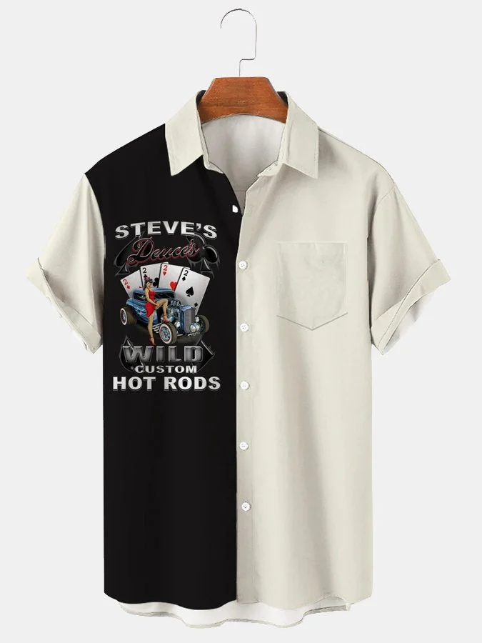 Men's Creative Design Retro Car Poster Las Vegas Hawaiian Shirts