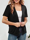 Women's Chic Spring & Summer Cardigan - Elegant Short Sleeve, Lightweight Open Front Knit - Versatile Sweater for Casual or Dressy Occasions