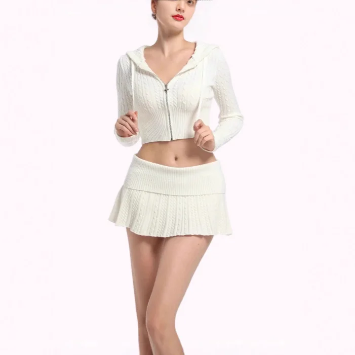 Nigikala Nigikala 2025 New French Open Shoulder Long Sleeve Design Knitting Wool Repair Outside The Dress Woman