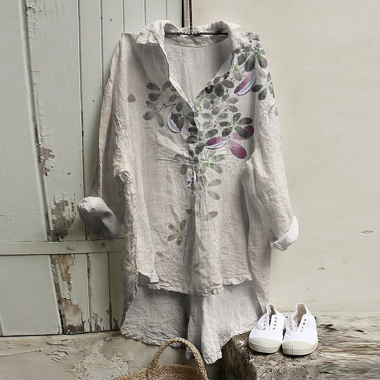 Floral Print Long Sleeve Casual Shirt