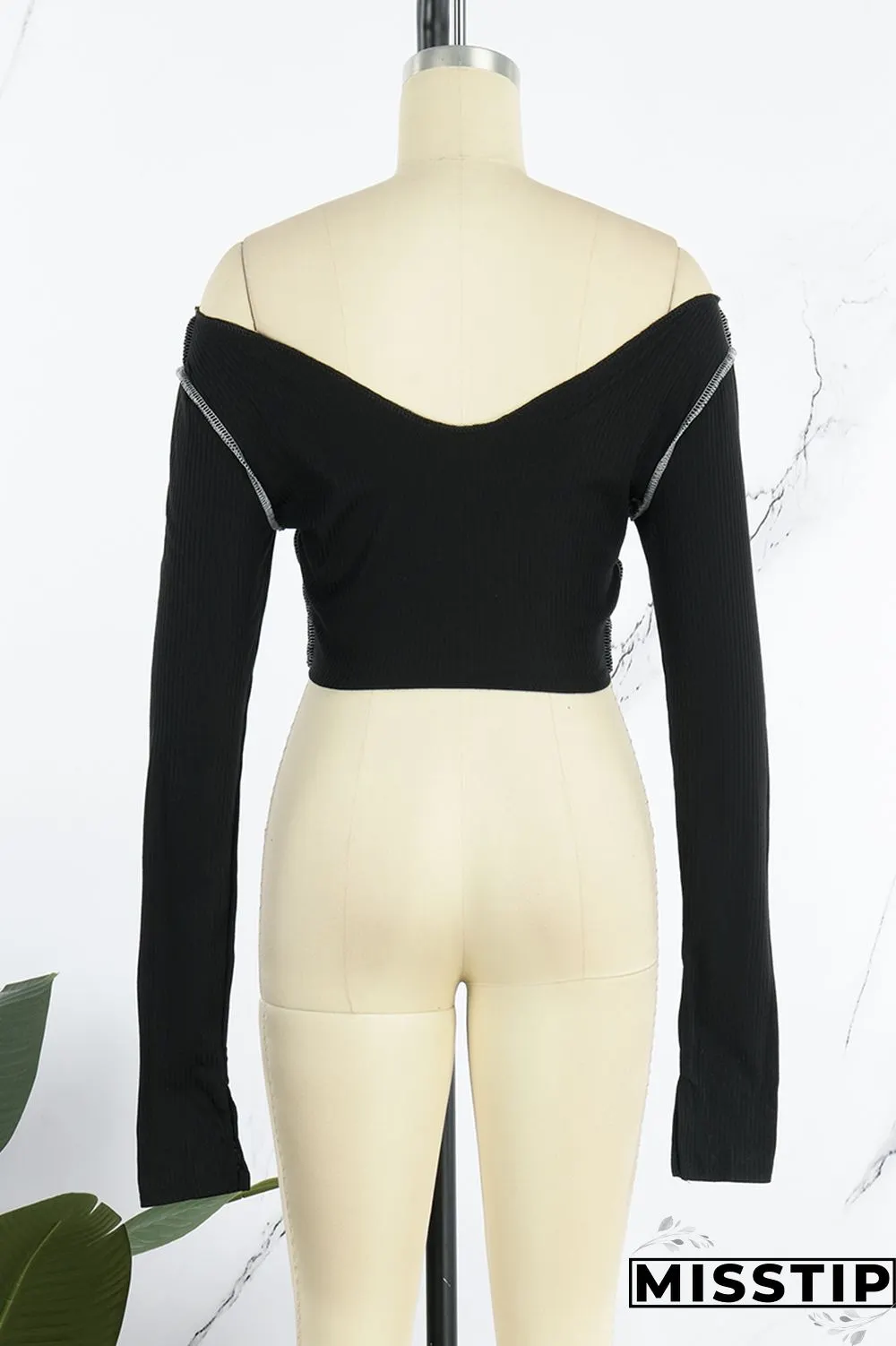 Orange Sexy Casual Solid Backless V Neck Tops