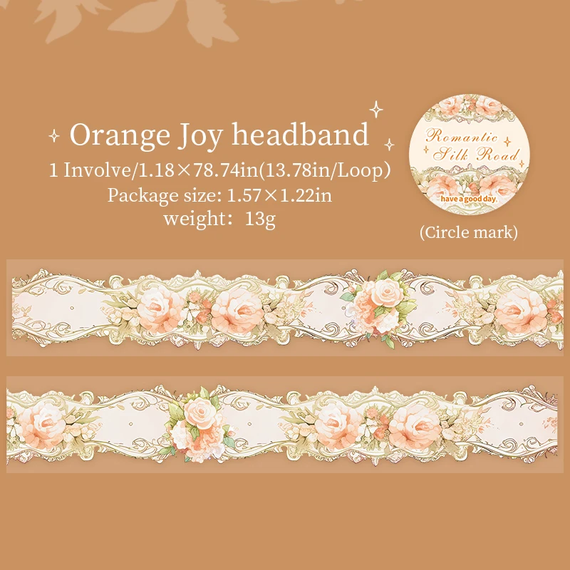 Journalsay 30mm*200cm Romantic Silk Road Series Victorian Theme Flower Landscaping PET Tape 