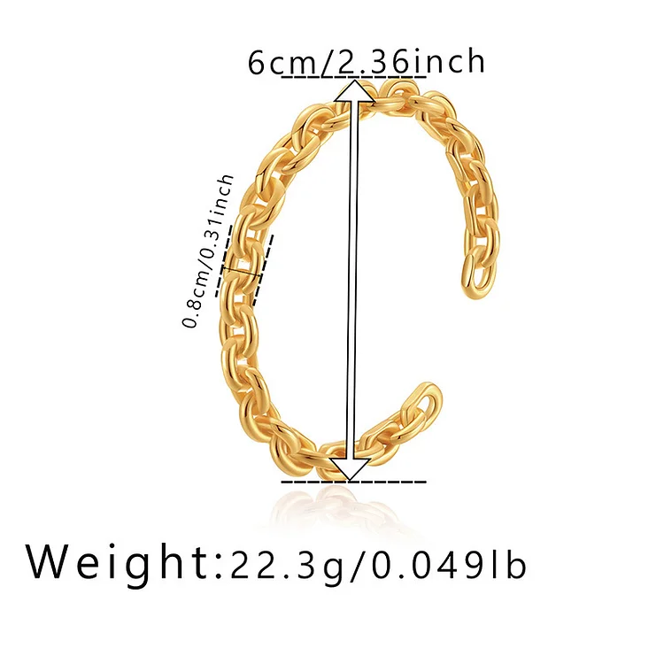 18K Gold Simple Electroplated Metal Bracelet Opening Design Vocosi VOCOSI
