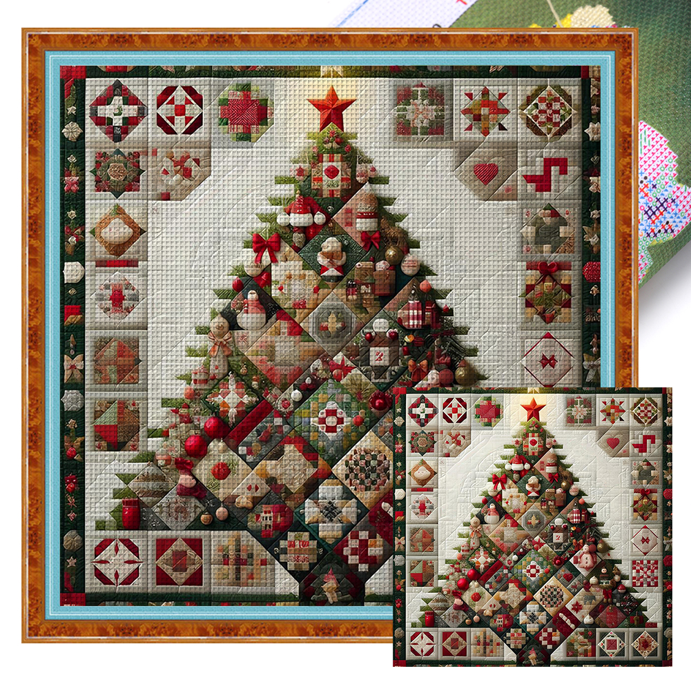 Christmas Tree Full 14CT Pre-stamped Canvas(40*40cm) Cross Stitch