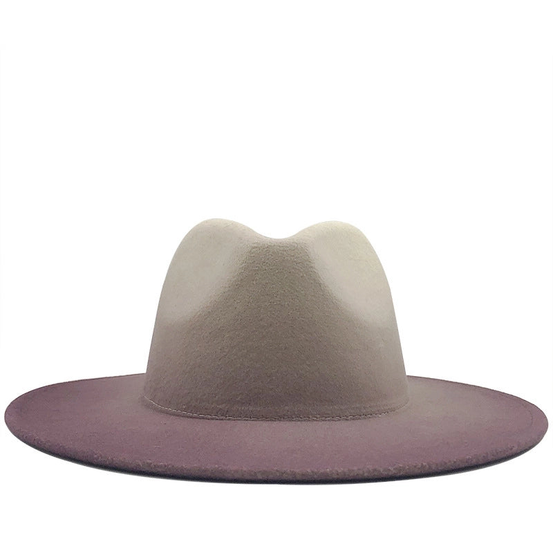 Unisex Minimalist Solid Color Flat Eaves Fedora Hat