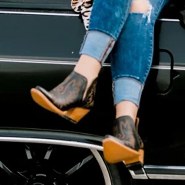 Women's  Western Distressed Leather Boots