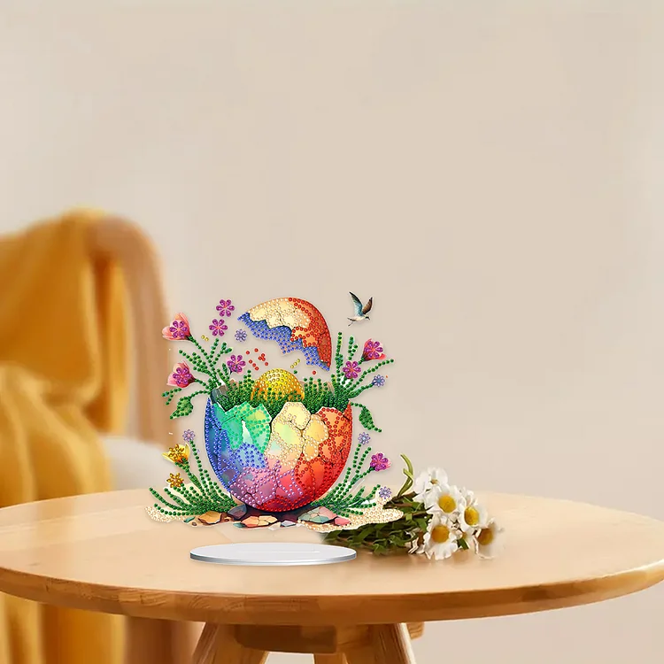 Acrylic Easter Egg Diamond Painting Tabletop Ornament Kit for Home Office  Decor