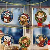6pcs/set DIY Diamond Special Shape Pearl Art Hanging Wooden Christmas Tree Ornament Kit