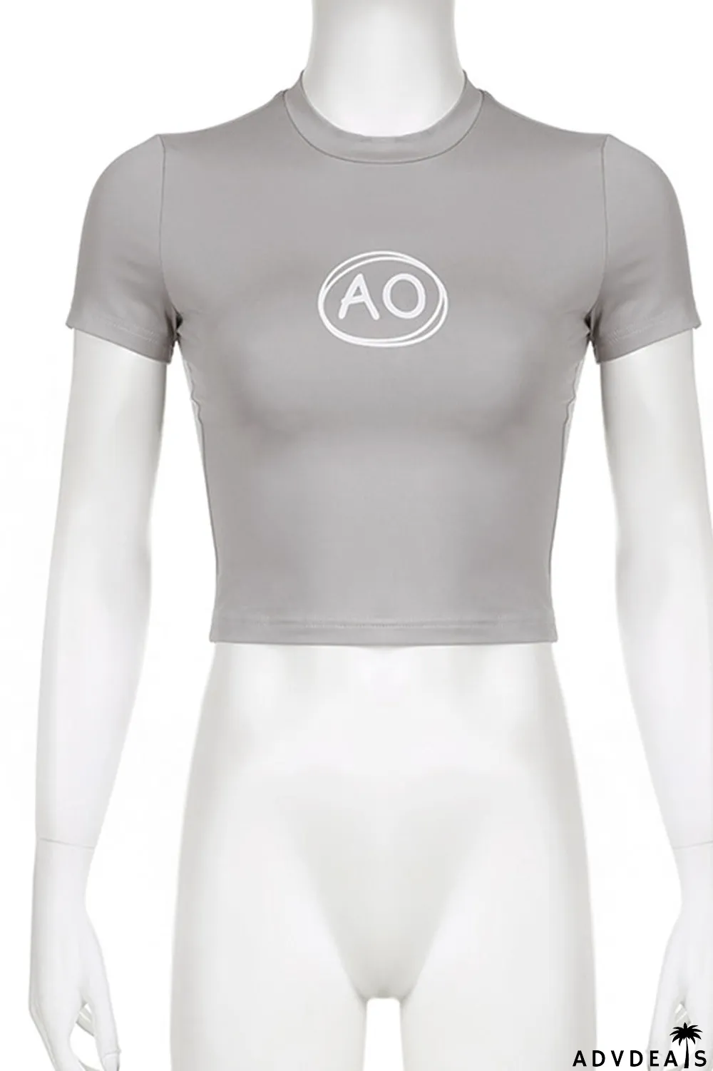 Blue Casual Street Print Patchwork O Neck T-Shirts