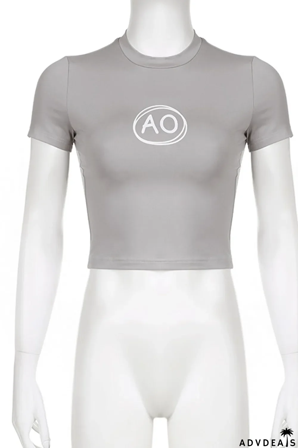 Blue Casual Street Print Patchwork O Neck T-Shirts