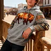 💥 2025 Hot Sale!Men's Ethnic Graphic Hoodie, Tribal Print, Casual 3D Sweatshirt, Vacation Wear, Street Style Sweatshirt