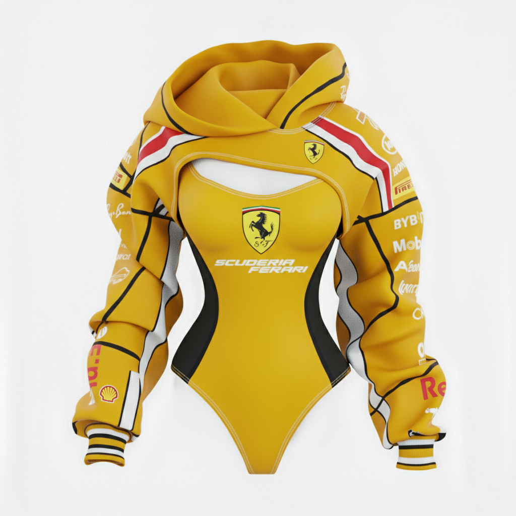 2026 New Women's Racing Team Logo Digital Print Irregular Cut Suit