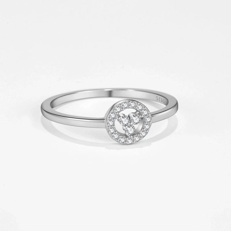 18K Gold Plated White Gold Plated 925 Sterling Silver Zircon Solid Color Rings