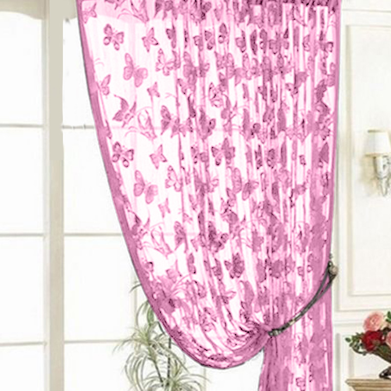 

Door Curtain Window Butterfly Pattern Tassel String Room Curtain Pink, 501 Original