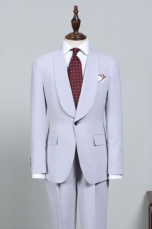 Glamorous 2 Pieces Bespoke Blue Wedding Suit For Grooms | Ballbellas Ballbellas