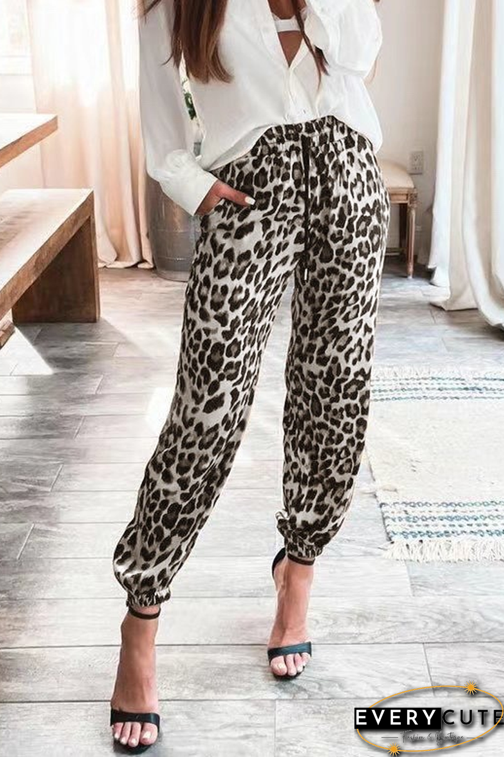 KarliDress If I Could Escape Leopard Pants P12591