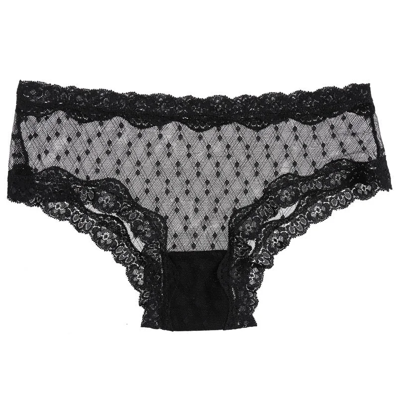 FINETOO Sexy Panties Hollow Lace Women's Underpants M-XL Ladies Thongs Low Waist Transparent Underwear Sexy G-String Lingerie