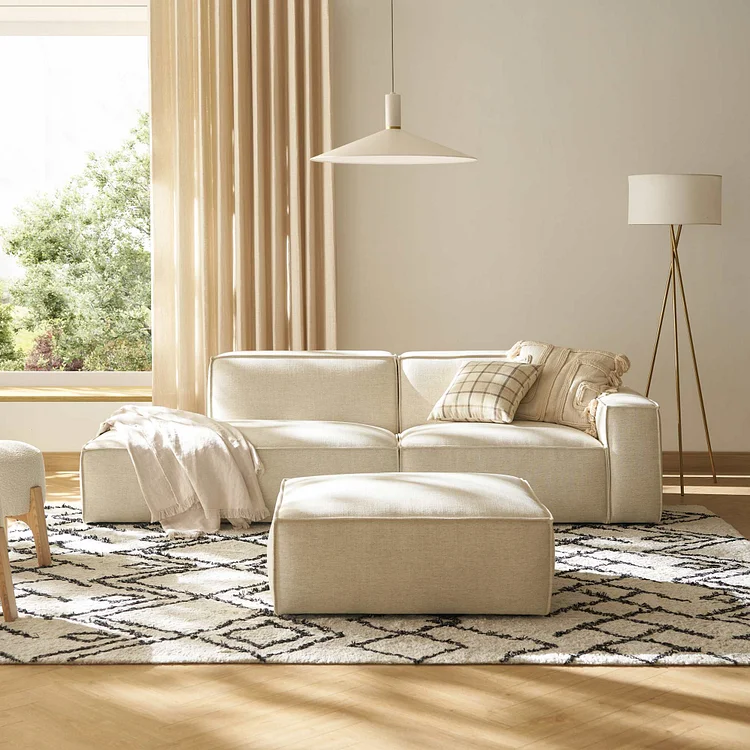 Jonathan Side Chaise Sofa with Ottoman