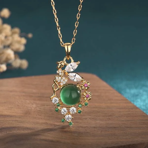 Natural Jade Handmade Lucky Pendant Necklace