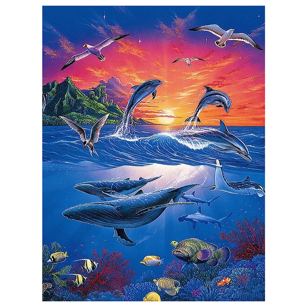 

Underwater World - 11CT Stamped Cross Stitch - 36*46CM, 501 Original