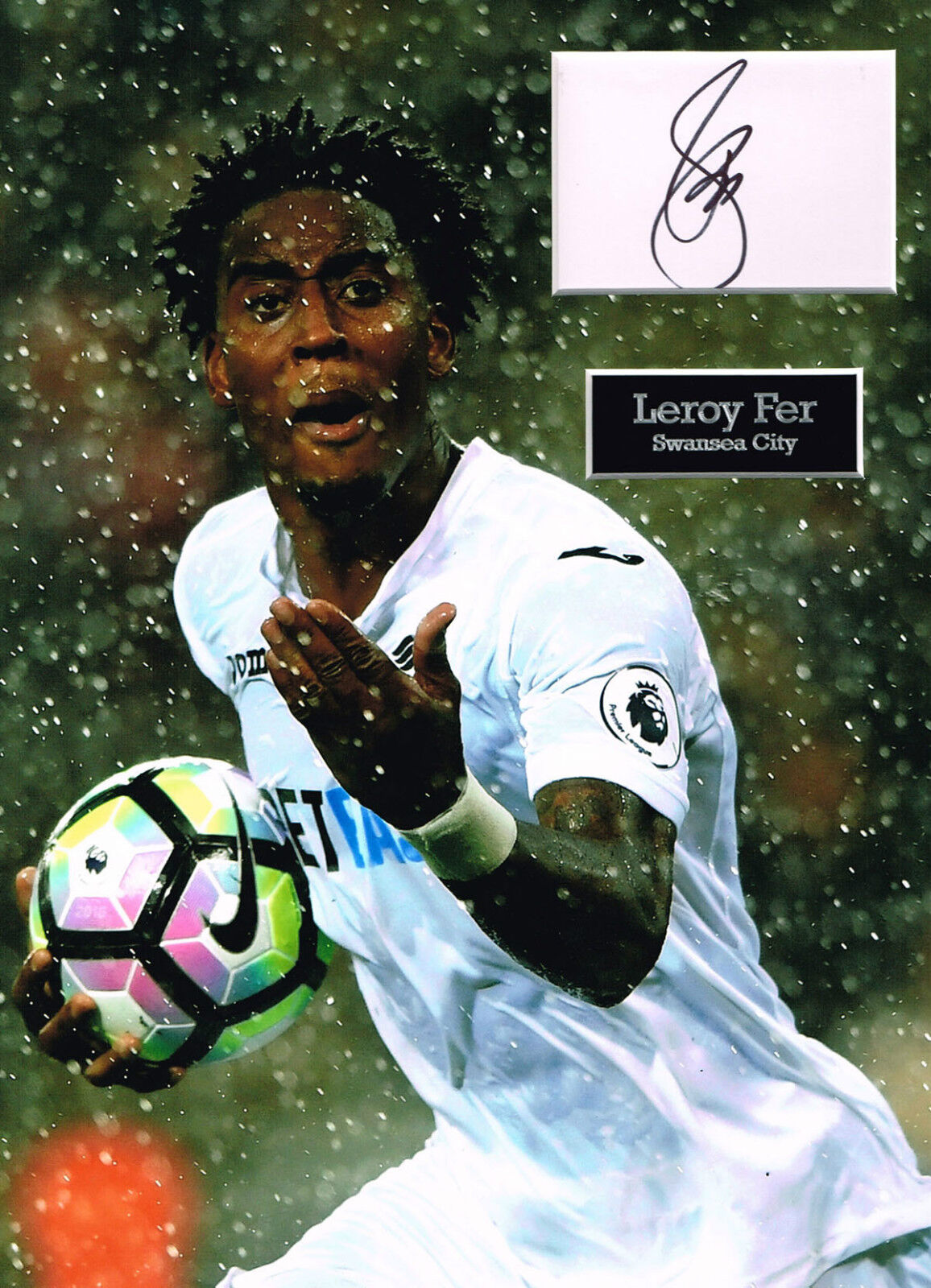 Leroy FER SIGNED Autograph 16x12 Photo Poster painting Mount AFTAL COA Swansea City FC