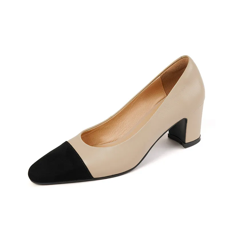 Churchf Churchf Owner Recommended Small Fragrant Wind Spell Color Single Shoes 2023 Spring Leather A Foot Pedal Lazy Shoes Show Thin