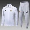 Joyfball 2025/2026 Real Madrid Long Zipped Jacket White Grey Football Jersey 1:1 Thai Quality 