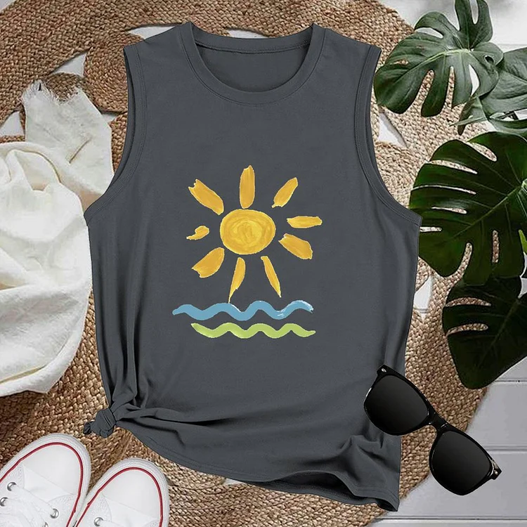 ⚡Bestseller-Sunshine Summer life Loose Tank Top-01432