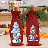 4 St&uuml;ck Schneemann-Weihnachts-DIY, 5D Diamant-Kunstmalerei, Wein-Geschenkbeutel mit Kordel, Diamant-Kunst-Weinflaschen-Kit f&uuml;r Hochzeits-Geburtstagsat