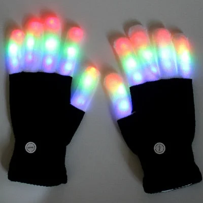 Popular Halloween Flashing Gloves With Led Lights On Fingers-elleschic