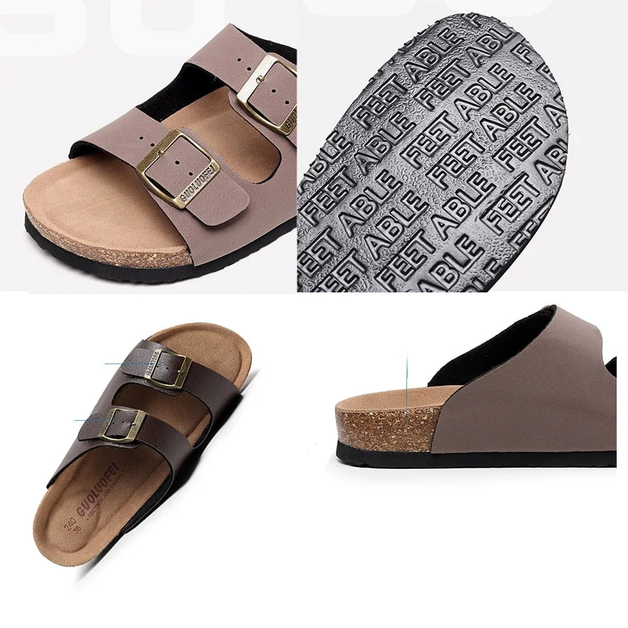 Fujin High Quality Large Size Women Summer Shoes Soft Cork Sole Non Slippery Female Beach Shoes Slides Platform Sandals Fashion