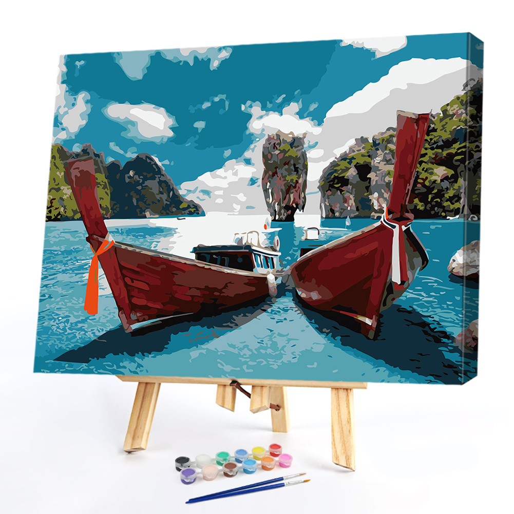 

40*50CM Paint By Numbers-Two Boats, 501 Original