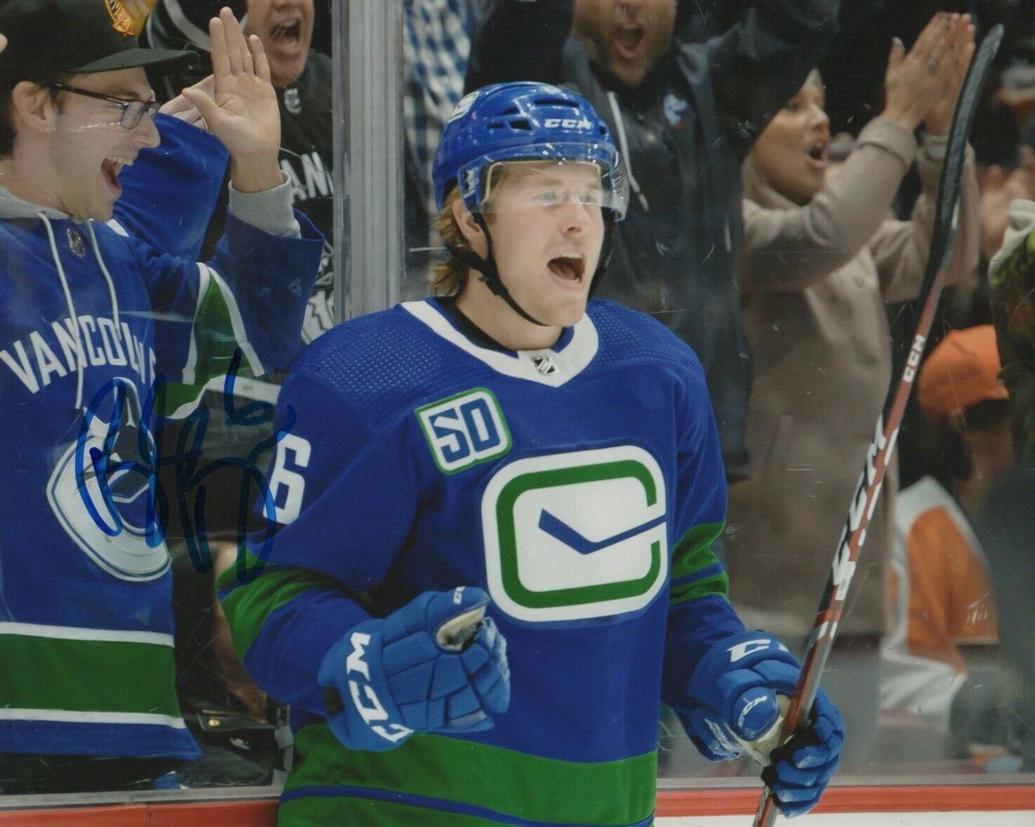 Vancouver Canucks Brock Boeser Autographed Signed 8x10 NHL Photo Poster painting COA #23