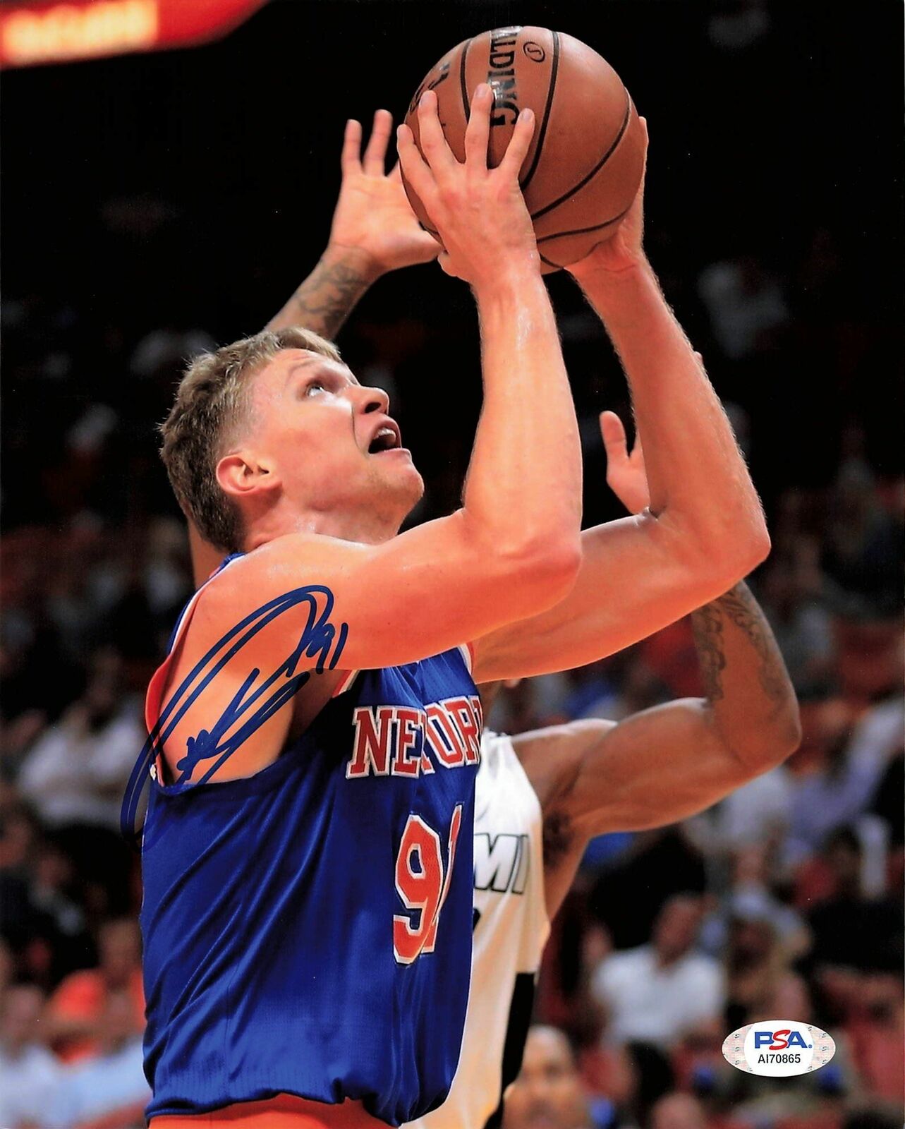 Mindaugas Kuzminskas signed 8x10 Photo Poster painting PSA/DNA New York Knicks Autographed