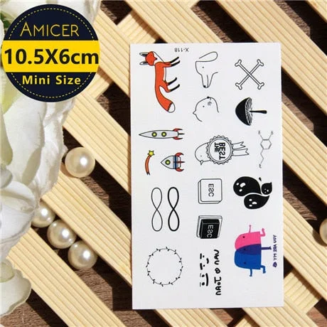 Waterproof Temporary 3d Tattoos sticker on body art color tattoo Cat fake glitter tattoo flash women tattoo for girl