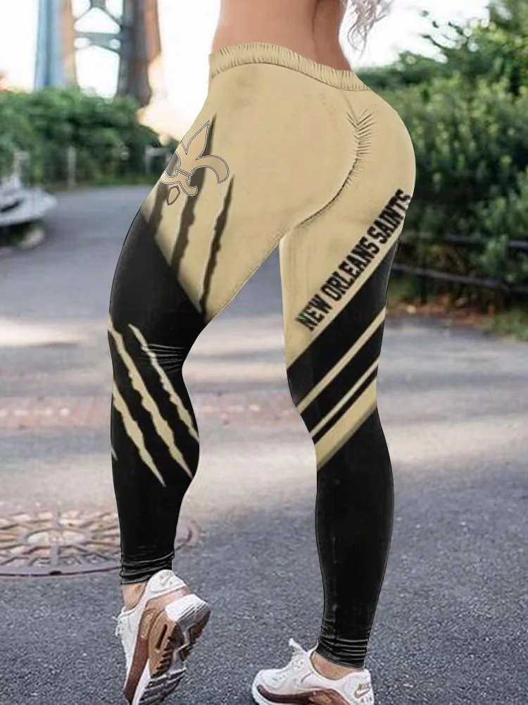 New Orleans Saints Women's High Waist  Push Up Print Lounge Leggings