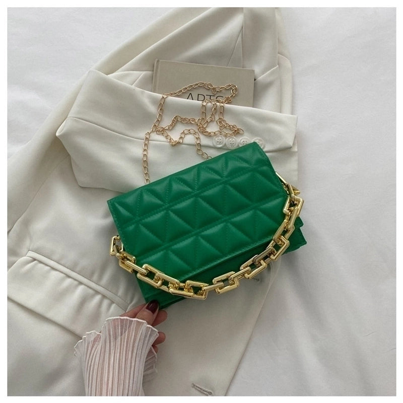 Women’s Medium Summer Pu Leather Elegant Streetwear Square Bag