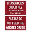 2pcs - Warning- Vintage Metal  Sign (8*12Inch) 