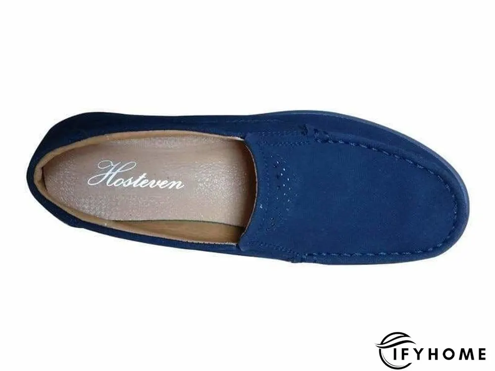 Women's Platform Loafers Flat Shoes Cow Suede Leather Moccasins Shoe | IFYHOME