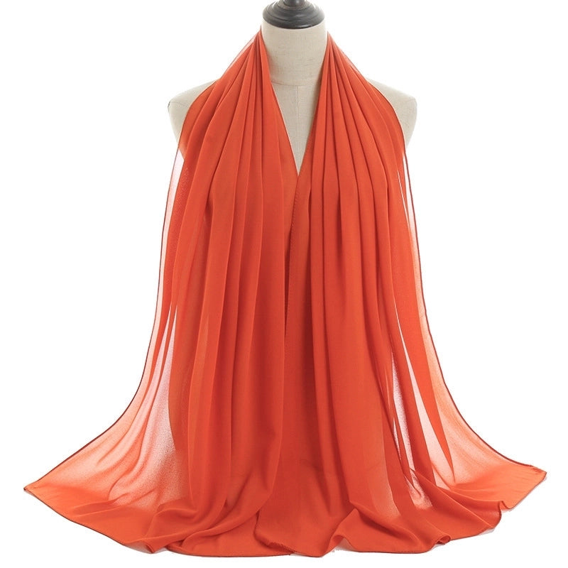 Women’s Minimalist Solid Color Chiffon Cotton Linen Scarves