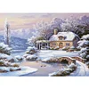 >SALE<(DB6904) Diamond Painting Snow View Cottage Square Diamond Rhinestone Picture 40x50cm