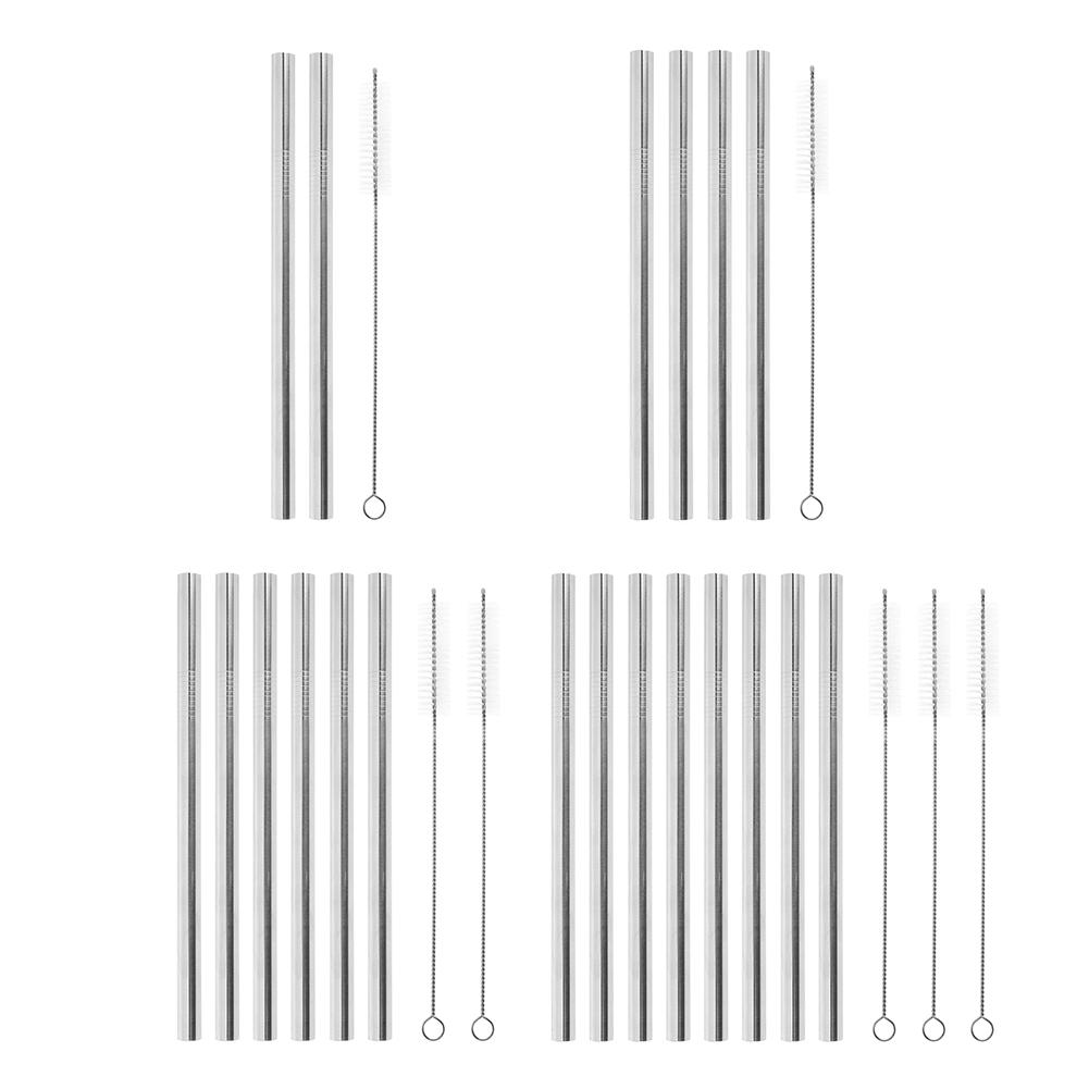 

Reusable Bar Stainless Steel Straight Drinking Straws+Cleaning Brush Set, Stainless steel pipette-d, 501 Original