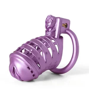 pornhint Pornhint 3D Printing Purple Spiked Chastity Cage Male Slaves Ring Gay Chastity Device