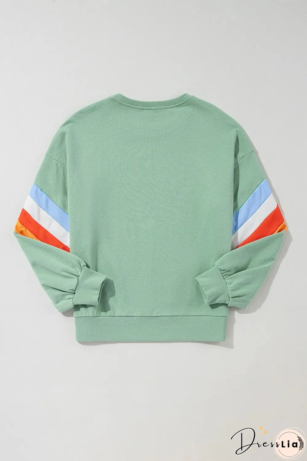 Contrast Round Neck Long Sleeve Sweatshirt